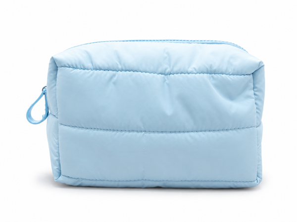 Dream Beauty - Light blue quilted cosmetic pouch