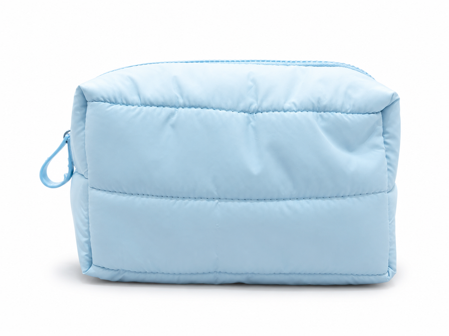 Dream Beauty - Light blue quilted cosmetic pouch