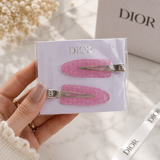 Dior Pink Hair Clip Set Of 2