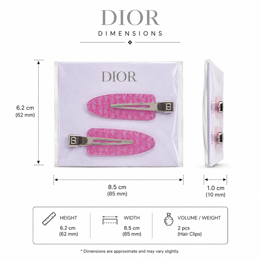 Dior Pink Hair Clip Set Of 2