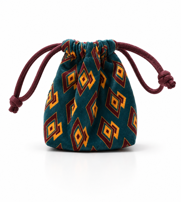 Geometric Pattern Drawstring Bag