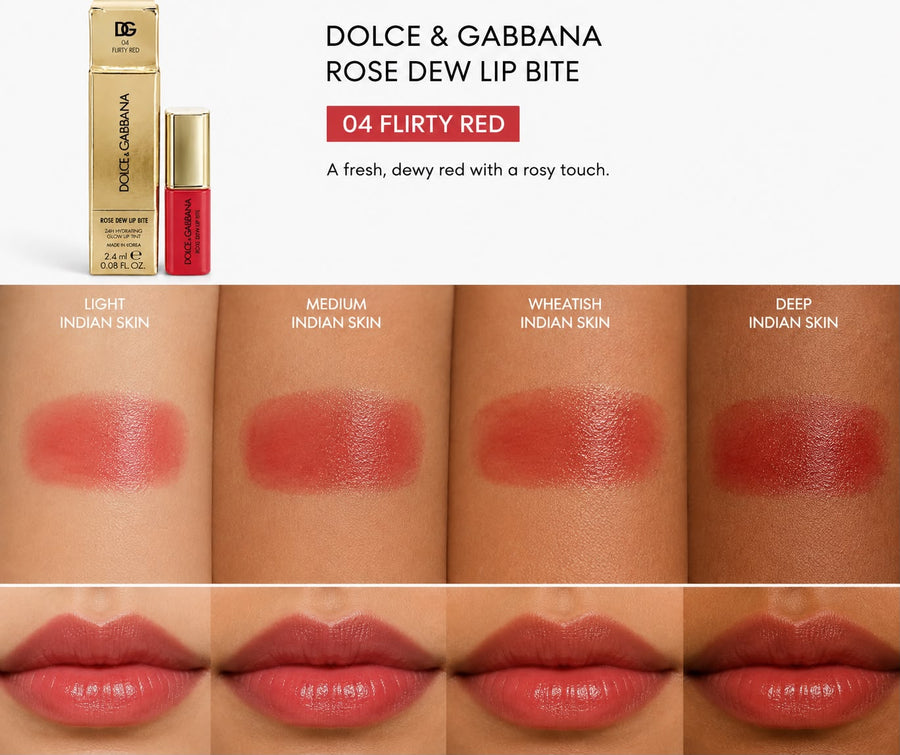 Dolce & Gabbana Rose Dew Lip Bite – 04 Flirty Red (Mini)-2.4ml