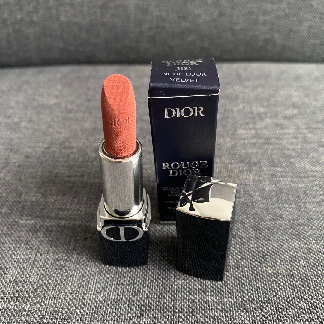 Dior Rouge Lipstick - 100 nude look velvet - 1.5gm lipstick miniature