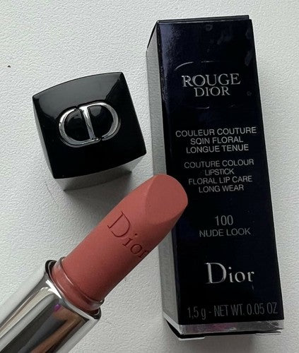 Dior Rouge Lipstick - 100 nude look velvet - 1.5gm lipstick miniature