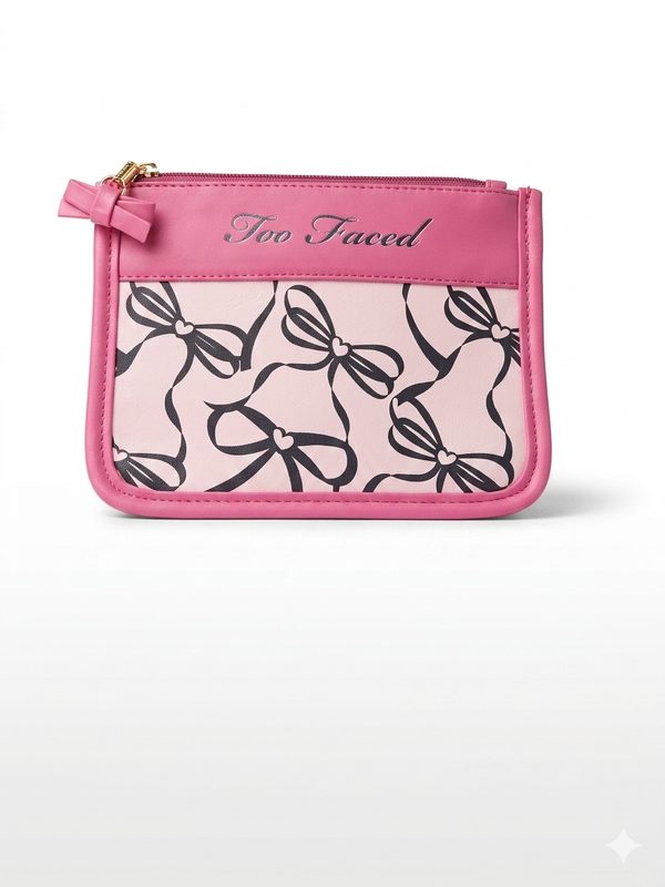 Too faced Charming Pink Bow Bag