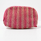 Benefit Pink And White Woven Cosmetic Bag