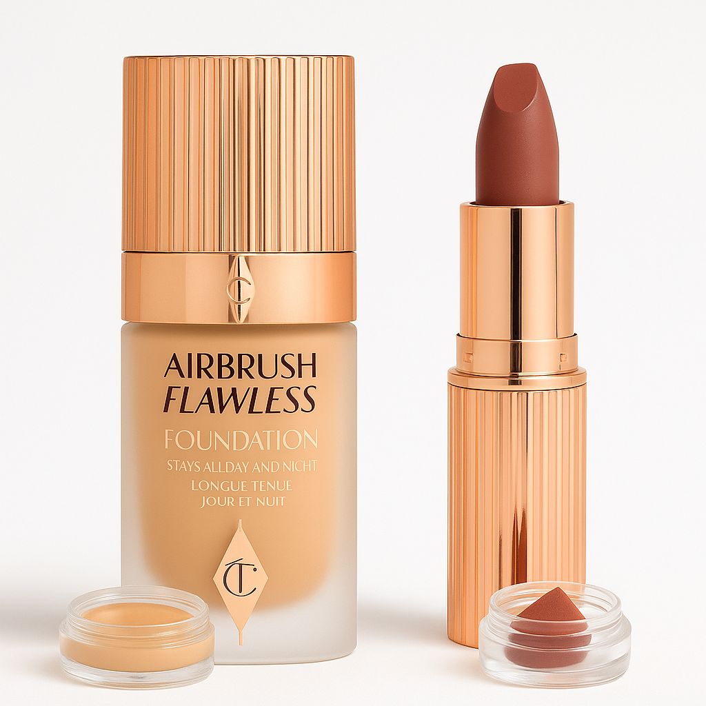 Charlotte Tilbury Foundation and Lipstick sample combo (depotted)