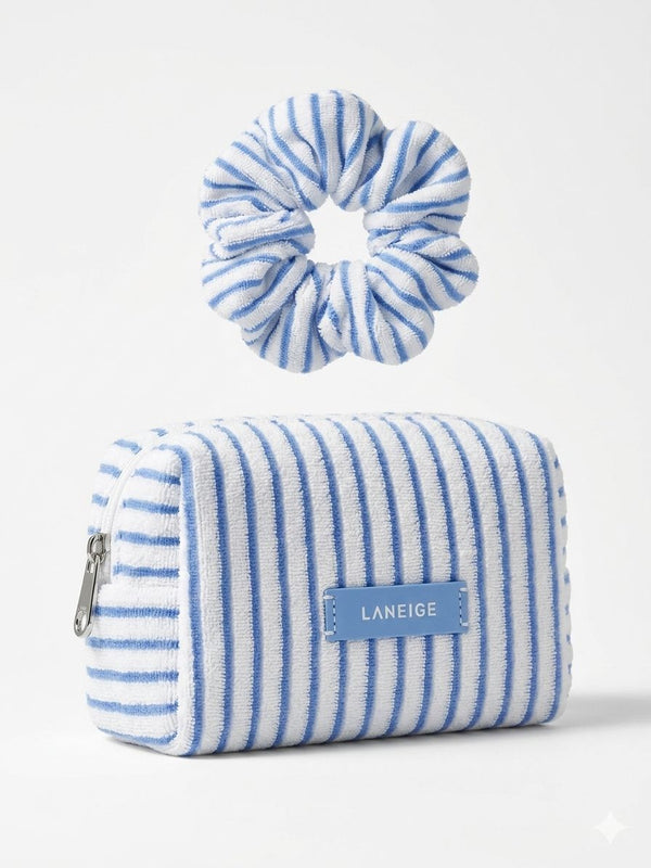 Laneige chic blue and white small cosmetic bag Combo